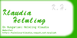 klaudia helmling business card